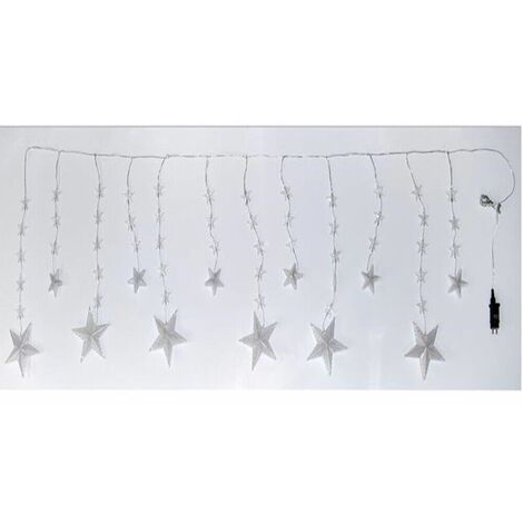 A.bigwhale Tenda Luminosa, Tenda Luminosa Natale Stelle 3 M 138 LED, Luci Esterno Interno, Tenda di Luci con 12 Stelle 8 modalità per la decorazione di nozze di Natale partito finestra