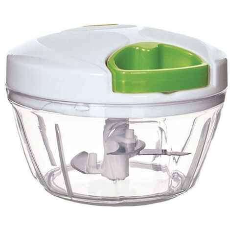 Mini tritatutto trita prezzemolo spezie cipolla aglio erbe 3 lame cucina contenitore trasparente per vedere contenuto tritato (1/5)