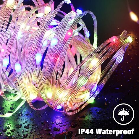 Luci natale per albero 500 micro led cavo rame decorazioni esterno rosa 37 metri