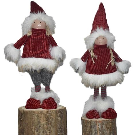 Gnomo elfo bambola babbo natale rosso decorazioni albero addobbi