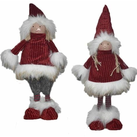 Gnomo elfo bambola babbo natale rosso decorazioni albero addobbi