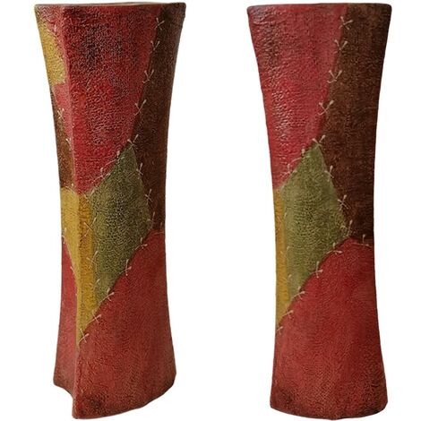 Vaso etnico porta fiori effetto patchwork centro tavola in ceramica per piante decorazione casa soggiorno idea regalo (1/5)
