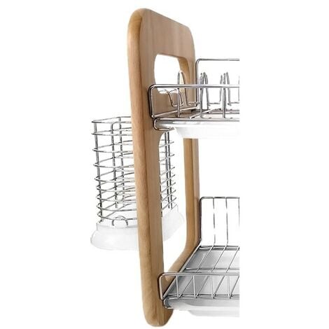 EASYCOMFORT Carrello da Cucina Salvaspazio in Legno Bianco con 4 Ruote  37x37x82cm