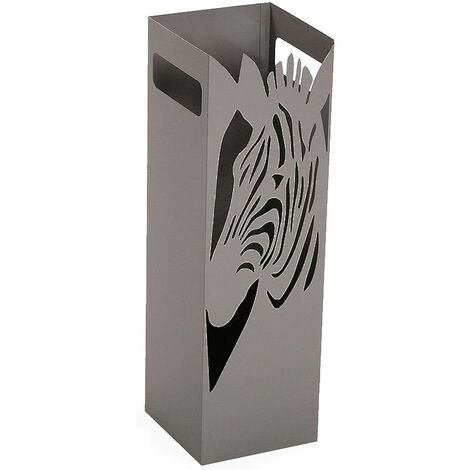 Porta ombrelli tortora vaschetta scola pioggia decoro zebra per negozio ufficio ingresso casa in metallo