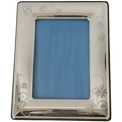 Cornice portafoto in argento fiore porta foto ritratti retro legno cm10x15  elegante rifinito ottima idea regalo