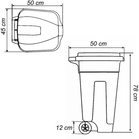 Bidone raccolta differenziata Mobil Plastic Lt. 80 con ruote - Fondo grigio e coperchio verde