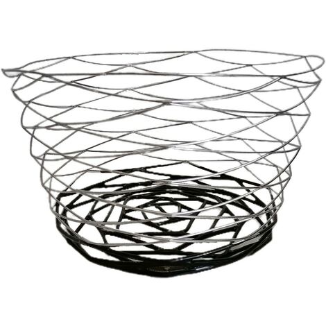 Cestino porta frutta centrotavola cucina in acciaio base antigraffio moderno new D26 H15 (1/5)