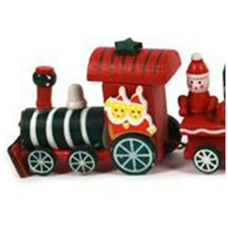Set Decorazioni Natalizie In Miniatura – Trenino Legno, Alberi Sisal 10-20 Cm, Figure Renna Scoiattolo – 17 Pezzi Per Tavolo