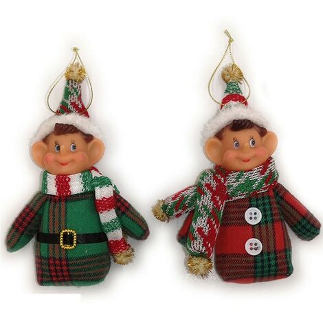 Elfo folletto addobbi natalizi palline per albero di natale decorazioni 6pz cm16 particolari (1/5)