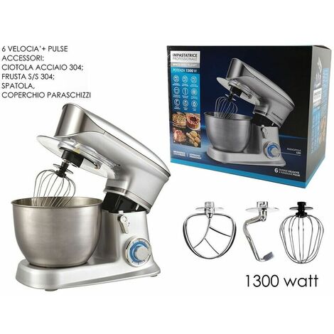 Zephir ZHC467C Sbattitore elettrico con ciotola in Acciaio Inox, 3 Litri, 500W, 5 Velocità con turbo Zephir ZHC467C Sbattitore elettrico con ciotola in Acciaio Inox, 3 Litri, 500W, 5 Velocità con turbo