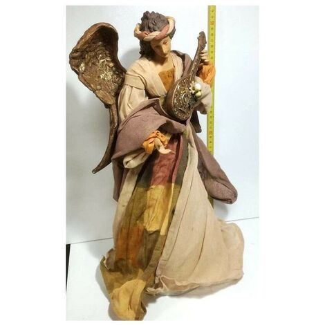 Angelo in tessuto con ali da addobbi di natale decorazioni per casa presepe cm45