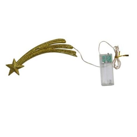 Stella cometa con luci cm 19x5 puntale per albero di natale capanna presepe addobbi natalizi decorazioni a batteria (1/4)
