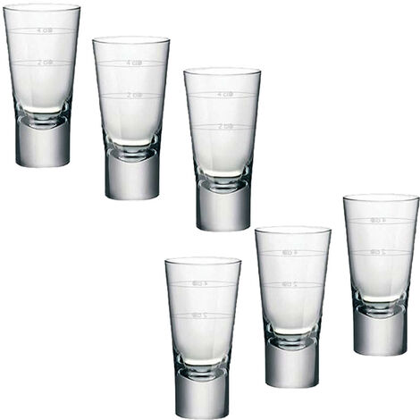 Bicchiere shortino minidrink per amaro liquore caffe freddo vodka fornitura pub bar hotel ristorante 2 linee calibrate 2 e 4cl - PEZZI: 12 PEZZI