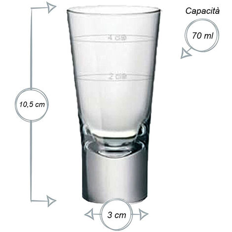 Bicchiere shortino minidrink per amaro liquore caffe freddo vodka fornitura  pub bar hotel ristorante 2 linee