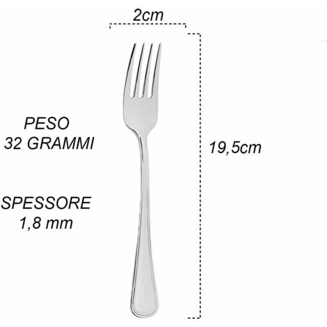 Set di 12 forchette in acciaio inox lucidate a specchio, forchette da tavola, lavabili in lavastoviglie