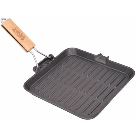 Bistecchiera piastra griglia per arrostire barbecue in ghisa a induzione fornelli da cucina gas disponibili in 4 misure - misure: 24x24 cm
