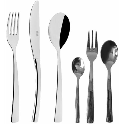 Set 6 Posate tavola forchetta cucchiaio coltello Abert mirage acciaio 18/10 servizio completo o sfuse bar ristoranti pub hotel - PEZZI: Set 6 cucchiaio tavola