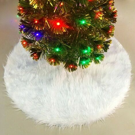 Tappeto Bianco Pelliccia Gonna Base copri piede per Albero di Natale decorazioni pelo lungo o corto - Diametro: diametro 90 cm pelo corto
