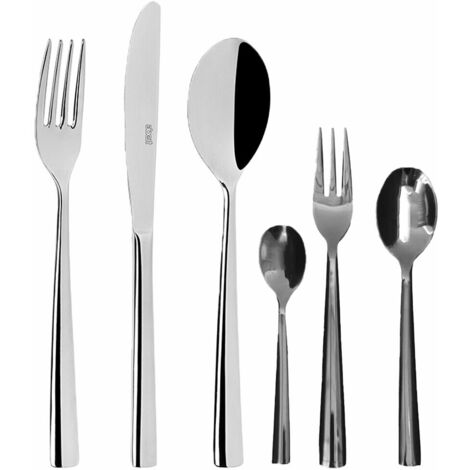 Set 6 Posate tavola forchetta cucchiaio coltello Abert flair acciaio 18/10 servizio completo o sfuse alberghiere bar ristoranti - PEZZI: Set 6 cucchiaino moka