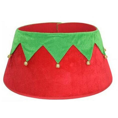 Copri piede base gonna rosso verde per albero di natale tappeto new decorazioni addobbi natalizi (1/4)