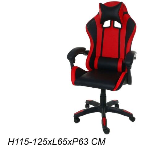 Sgabello per Gamer con cuscino poggiatesta e ruote sedia da Gaming altezza regolabile poltrona seduta poggiabraccia imbottiti - Colori: Blu (1/3)