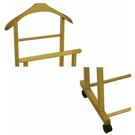 Appendiabiti Metallico SLEEPING LAMB – Doppia Asta Con Ruote, 100x38x190 Cm, Oro - 2
