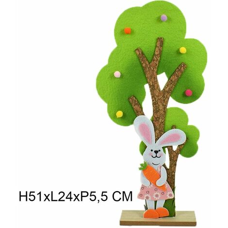 Albero di pasqua con coniglio e carota in feltro addobbi pasquali decorazioni pe - colorigenerali: CELESTE