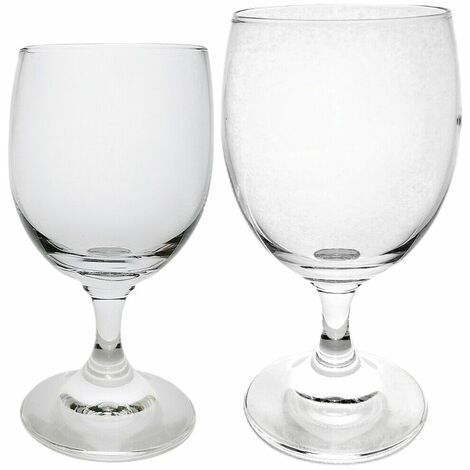 Calice con piede bicchiere in vetro per acqua vino da tavola 6 pezzi particolari ed eleganti ottima idea regalo - decoro: Calice vino