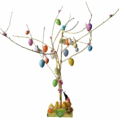 Albero di Pasqua con addobbi pasquali uova coniglio pulcino colomba ramo  decoro