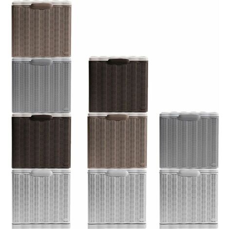 Scarpiera componibile salvaspazio contiene fino 4 paia di scarpe portascarpe impilabile in plastica bianco grigio marrone beige - PEZZI: 2 PEZZI