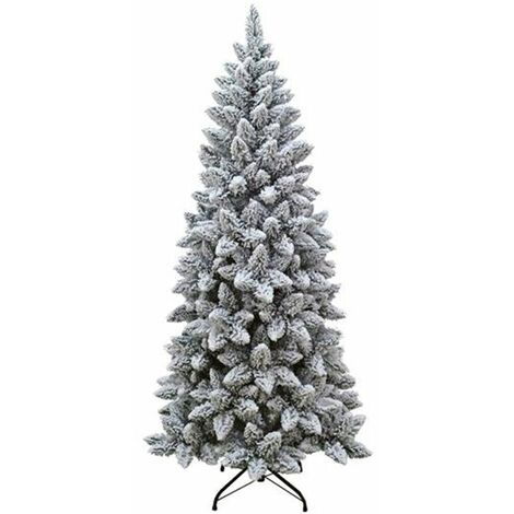 Albero di natale innevato bianco slim da cm 180 210 240 apertura ad ombrello artificiale molto reale folto finto salvaspazio - misuraaltezza: cm 240