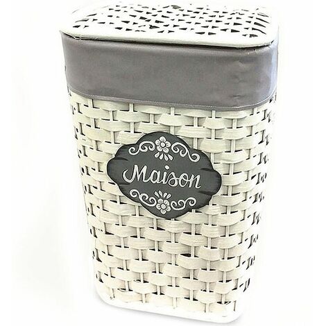 Cesto cestino cesta in rattan multuiuso per portaoggetti portabianchieria panni intrecciata sacco interno salvaspazio casa bagno - misuraaltezza: H 58 x 38 x28 cm