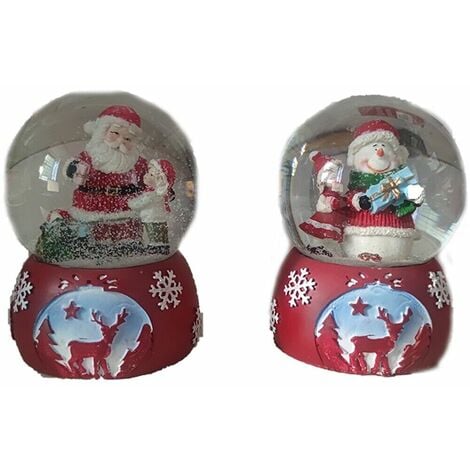 Ampolla palla neve sfera da collezione in vetro di Natale globo con babbo  natale pupazzo addobbi