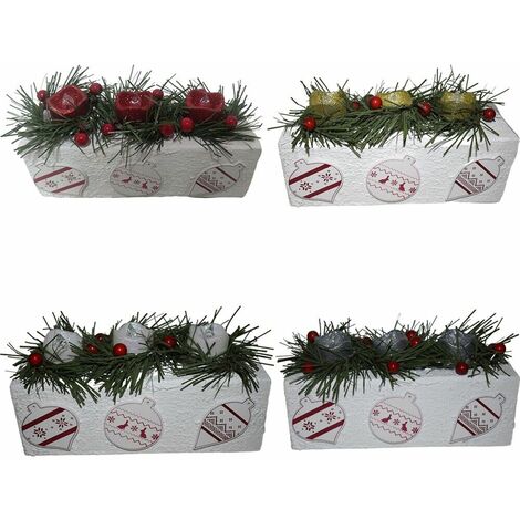 Centro tavola di natale in legno candele luci led decorazione addobbi per casa - colorigenerali: Candele oro (1/5)