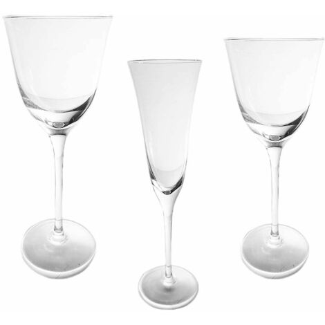 Bicchieri con piede lungo set 6 calice da fluite acqua vino per prosecco cocktail liquore in cristallo idea regalo - decoro: Calice acqua