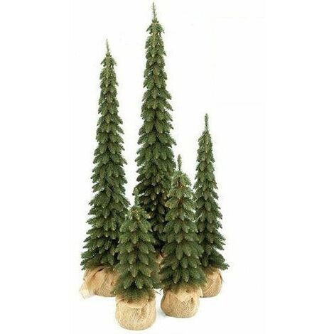 Albero di natale verde slim alto stretto artificiale realistico decorazioni casa - MISURA: 150 cm
