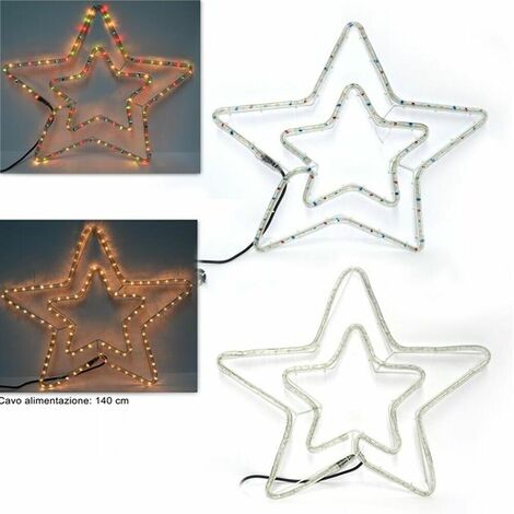 Stella luminosa da parete  luci multicolor o bianco caldo decorazioni natale da  esterno o interno balcone capanna presepe - colorigenerali: MULTICOLOR (1/5)