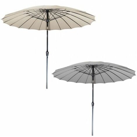 Ombrellone da giardino con 18 stecche e snodo da 270cm grande per terrazzo balco - colorigenerali: GRIGIO (1/4)
