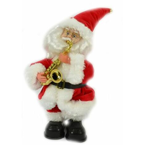 Babbo natale rosso decorazioni di natale strumenti musicali tromba fisarmocica - decoro: Babbo con tromba (1/5)