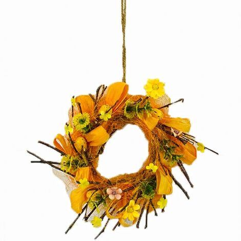 Ghirlanda di pasqua con uova fiori e rami addobbi pasquali decorazioni per porta casa negozio vetrina - colorigenerali: ROSA (1/4)