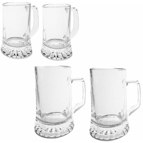 Boccale di birra bicchiere in vetro per tavola pub ristoranti 2 pezzi particolari ed eleganti ottima idea regalo - decoro: Boccale di birra 28cl (1/4)
