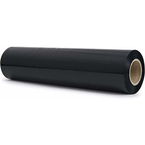 Rotolo Bobina di pellicola film estensibile nera kg2,4 H50cm 23my per  imballi manuale imballaggio pallet pedane scatole forte - PEZZI: 2 PEZZI