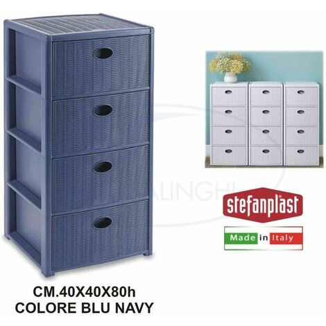 Cassettiera Tamigi 4 Cassetti In Plastica Bianca - 78x39x28,5 Cm, Cassetti Trasparenti Per Ufficio E Casa - 3
