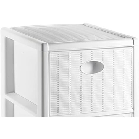 Cassettiera slim bianca 4 cassetti mobile per bagno cucina ufficio portaoggetti in plastica 30X40X80 con ruote organizer