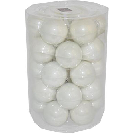 30 palline a sfera in vetro soffiato in bianco cm6 decorazione per albero di natale palla perlata particolare da collezione