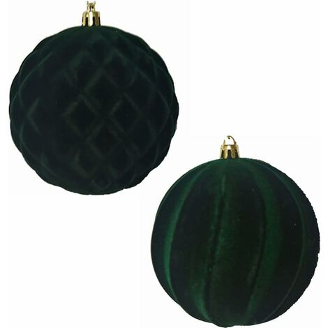Palline velluto verde scuro palle per Albero di Natale 8 sfere cm10 Decorazioni natalizie addobbi particolari moderne allestimento casa (1/4)