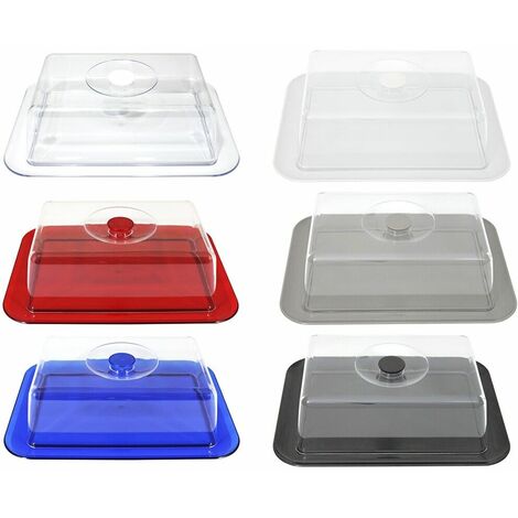 Contenitore vassoio rettangolare frigo porta pane formaggio per cucina 32cm coperchio blu rosso bianco trasparente tortora nero - colorigenerali: BIANCO