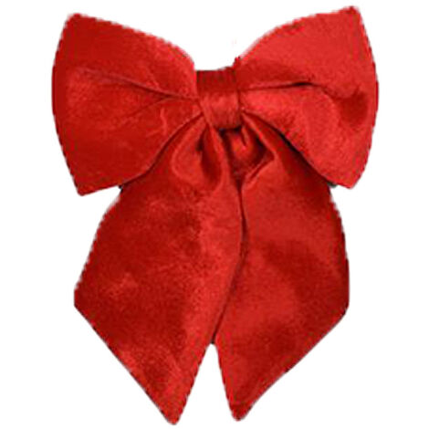 Fiocco rosso in velluto cm 34 decorazione natalizia puntale albero di natale addobbi per casa negozio ristoranti hotel (1/3)