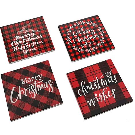 Sottopentola natalizio 16 cm decorazioni di natale merry christmas decorazione  cucina per idea regalo set da 4 (1/2)
