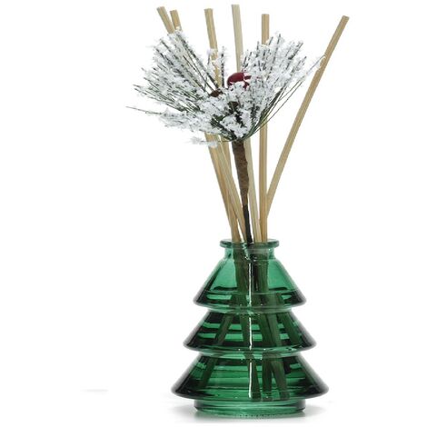 Profumo per ambiente con bastoncini diffusore bottiglia albero di natale ml  80 decorazioni casa natalizia idea